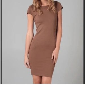 Alice + Olivia employed brown cap sleeve dress